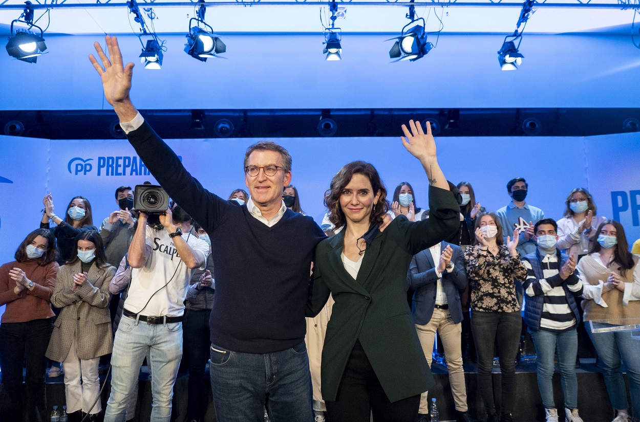 Ayuso y Feijóo clausuran el Congreso del PP de Madrid. EP