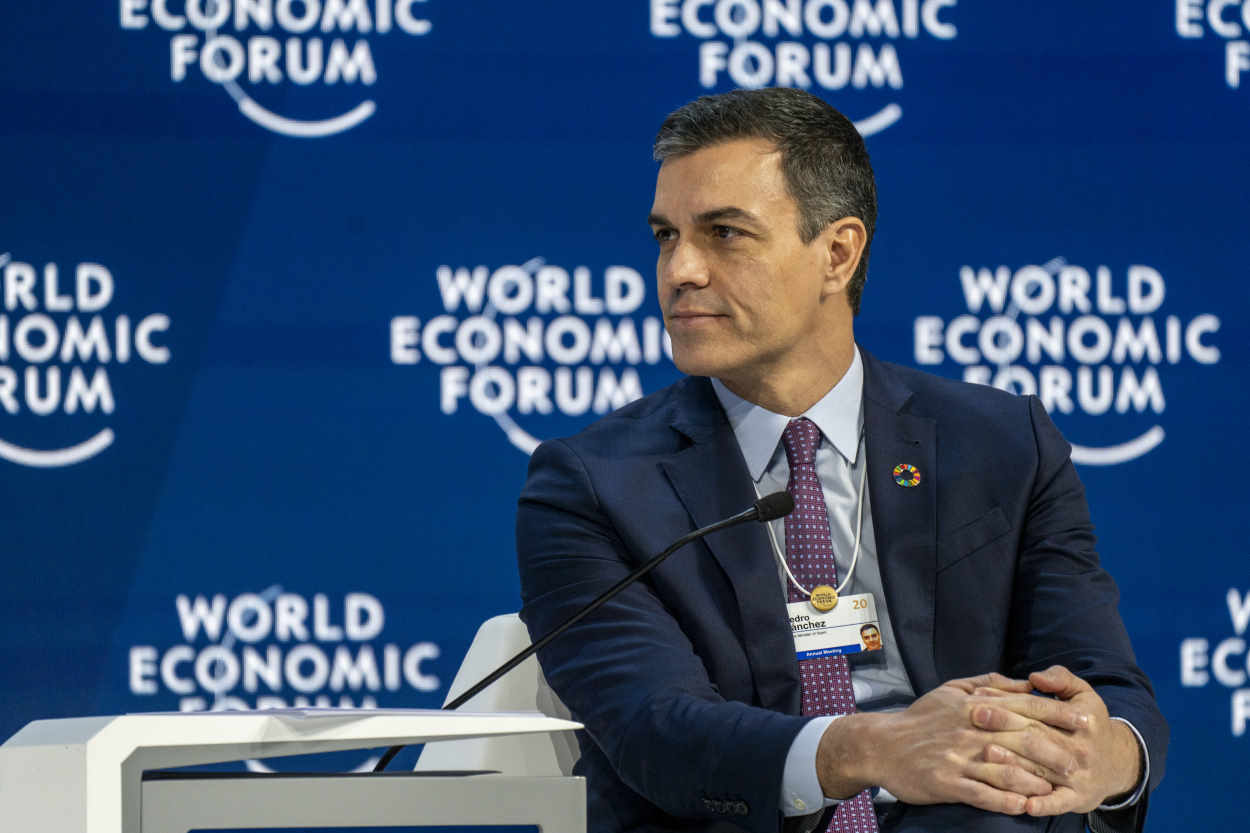 El presidente del Gobierno, Pedro Sánchez, en el Foro de Davos. Europa Press