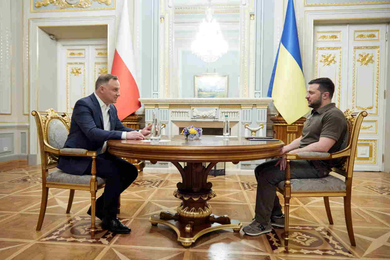 El presidente ucraniano, Volodimir Zelenski y el presidente de Polonia, Andrzej Duda, en una reunión en Kiev- Europa Press