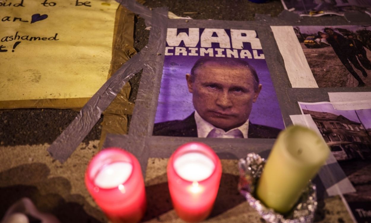 Protestas contra el presidente ruso, Vladimir Putin, en Frankfurt (Alemania). EP