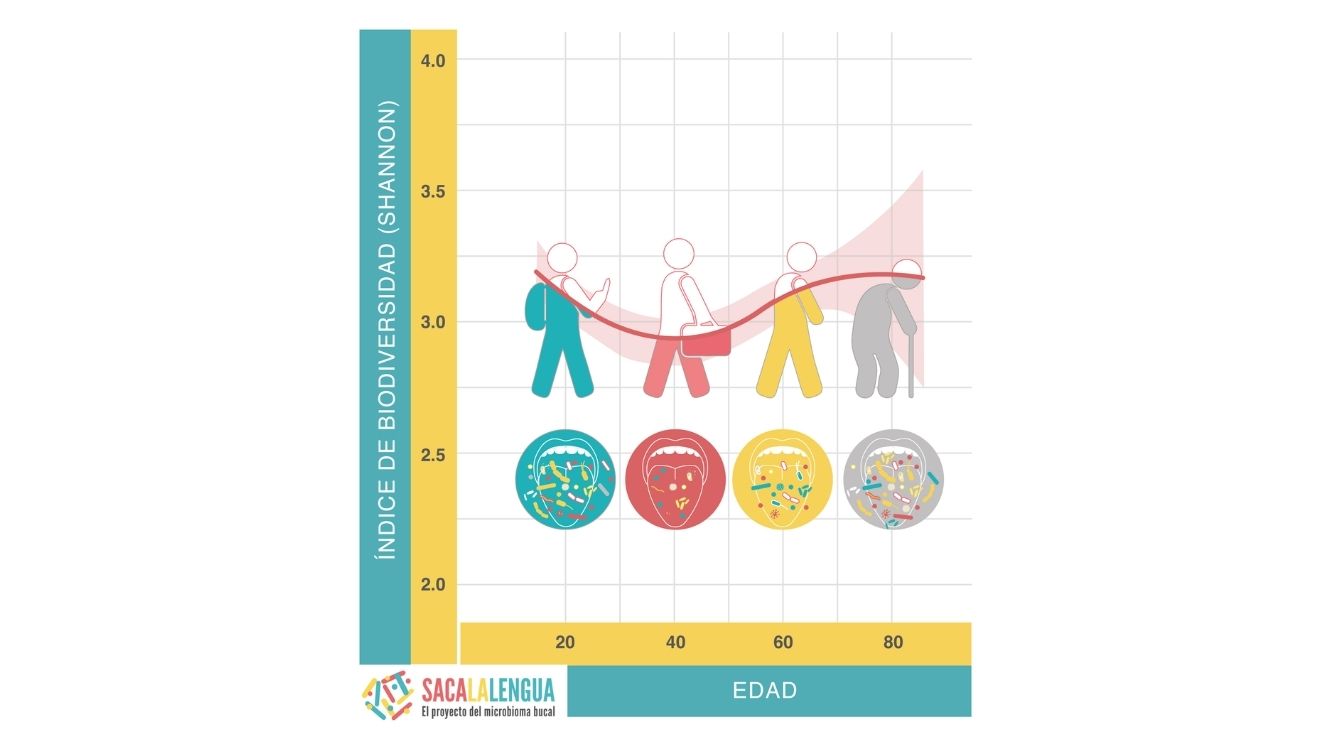 Cambios en la diversidad del microbioma oral con la edad