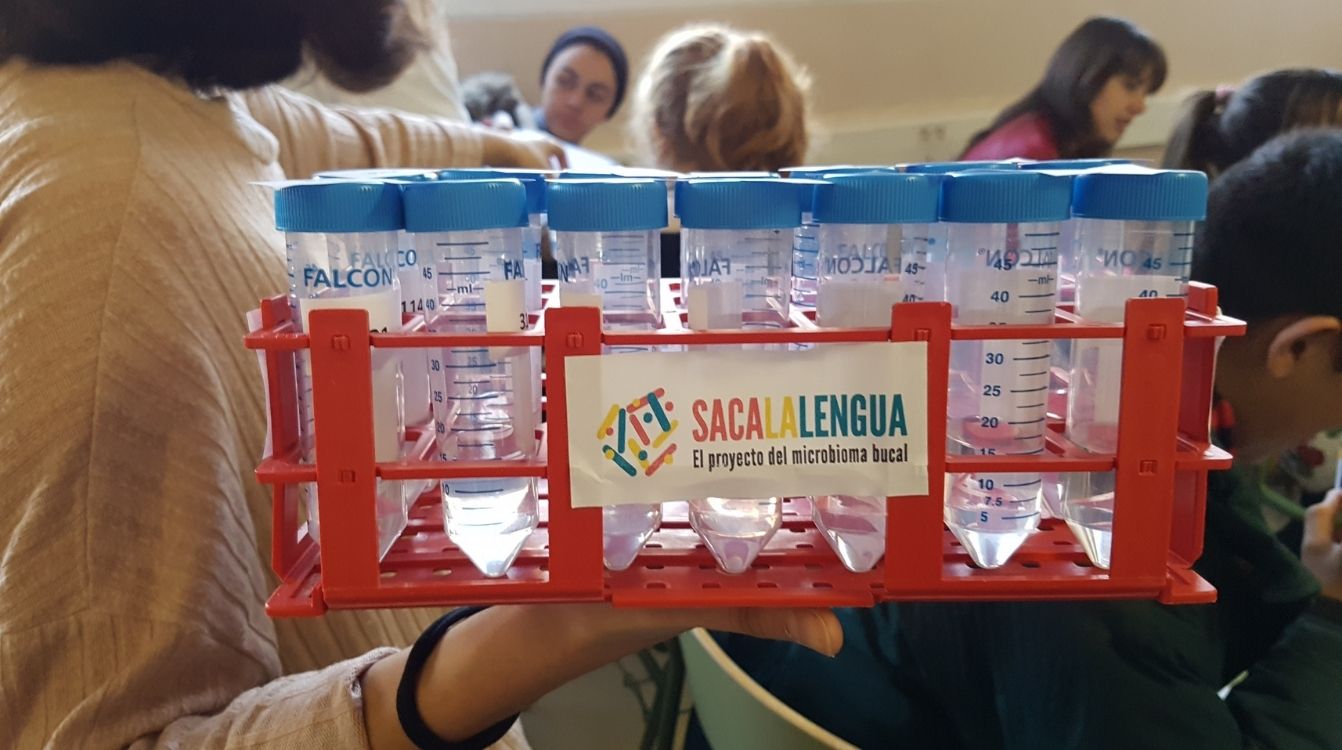 Recogida de muestras en colegios para el primer estudio mundial que retrata cómo cambia la diversidad del microbioma oral con la edad