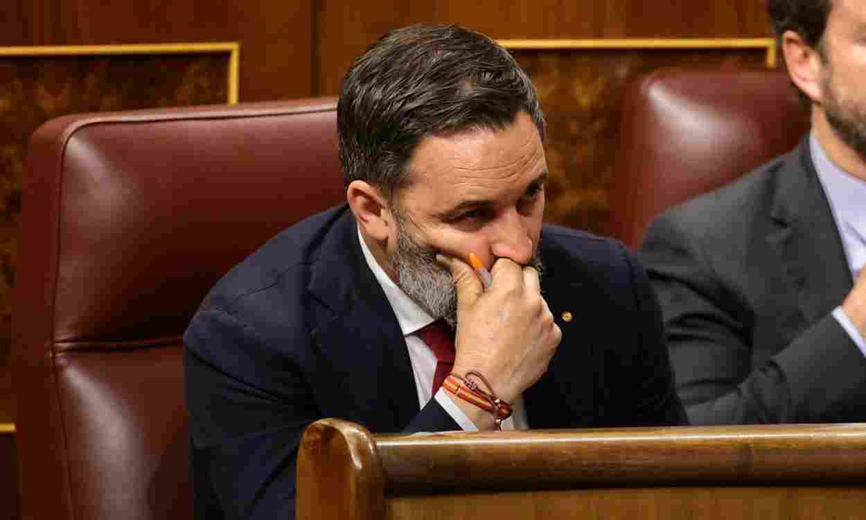 El líder de Vox, Santiago Abascal, en el Congreso de los Diputados. EP