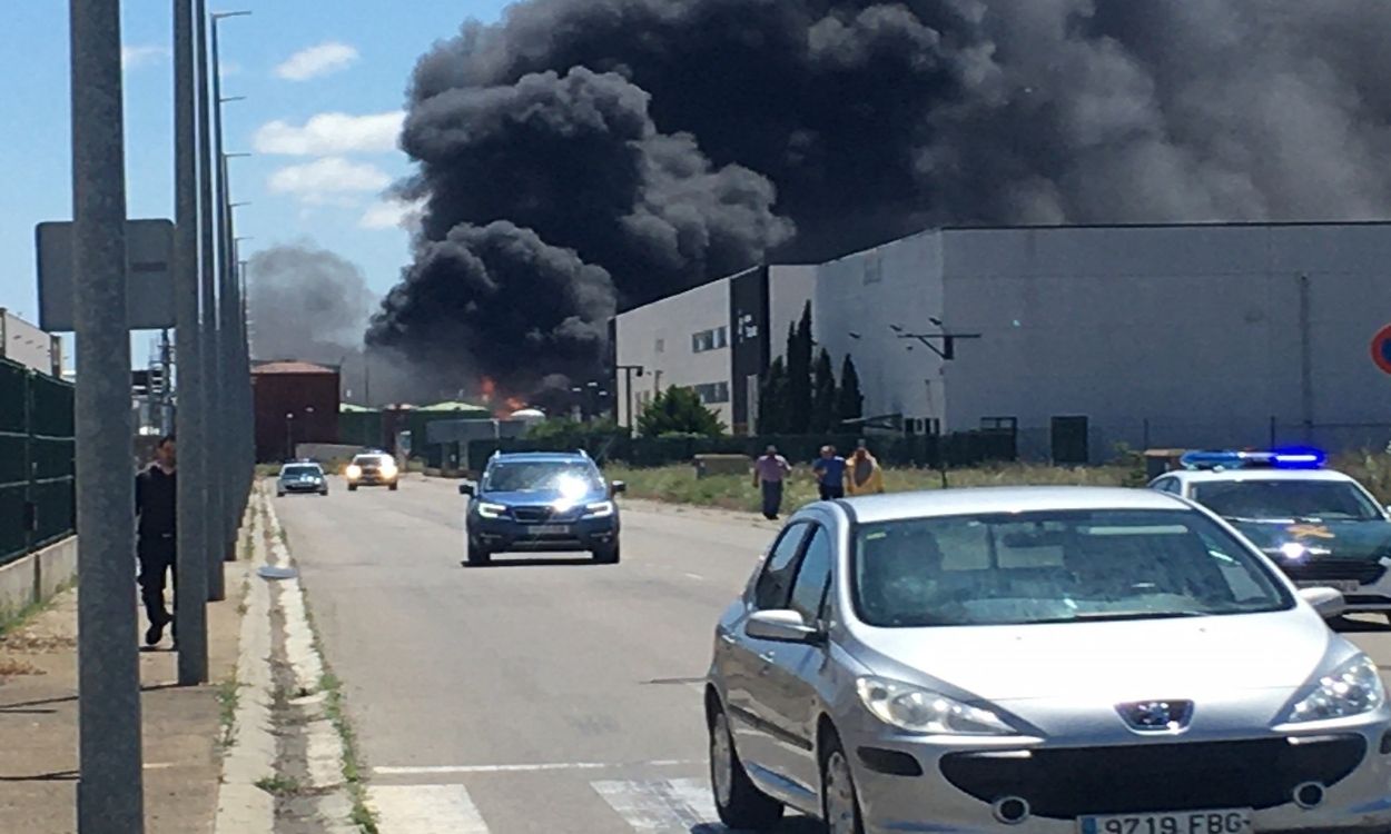 Momento de la explosión producida en una planta de biodiésel en Calahorra (La Rioja). Europa Press.