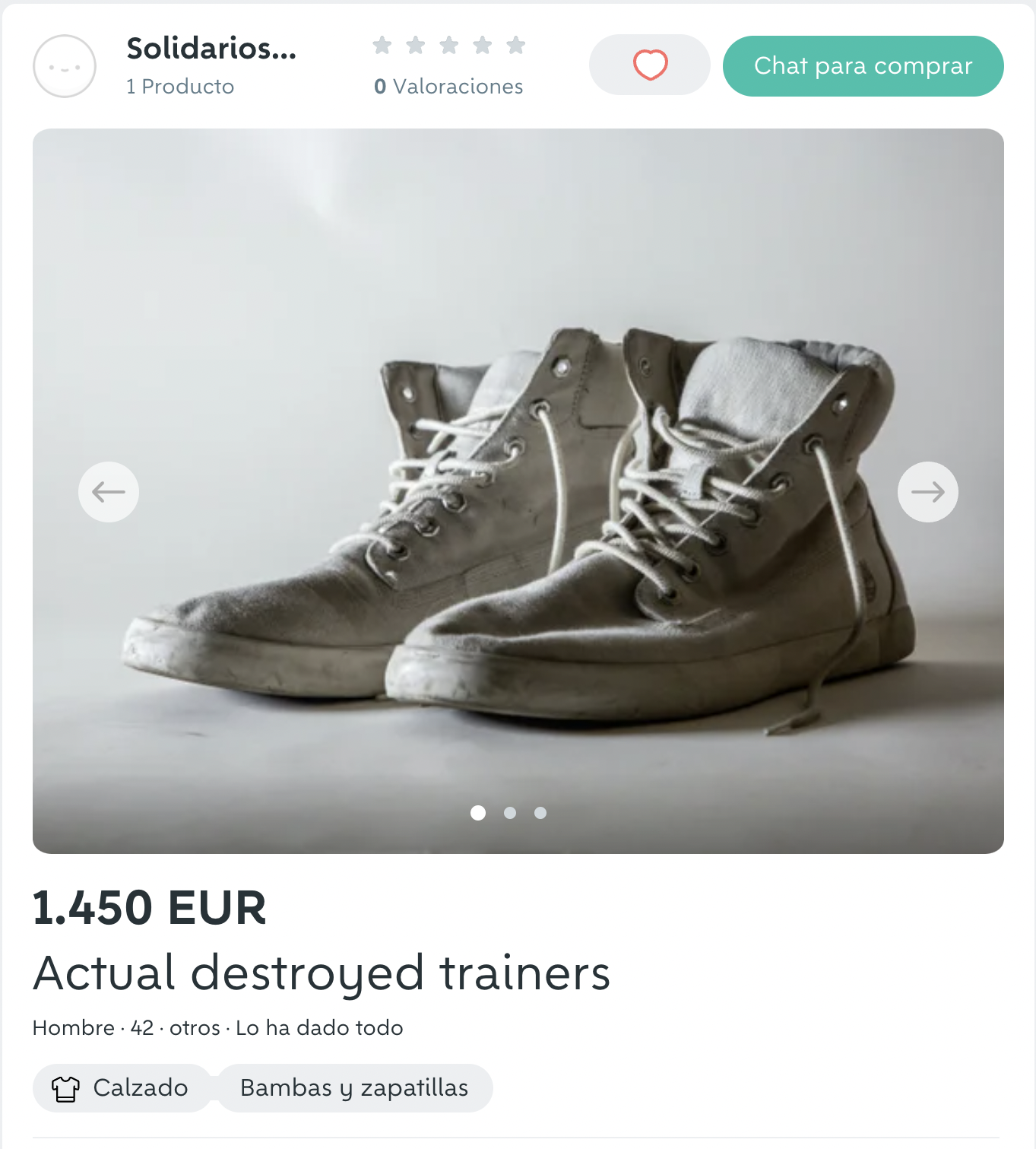 Las zapatillas de Solidarios a la venta en Wallapop