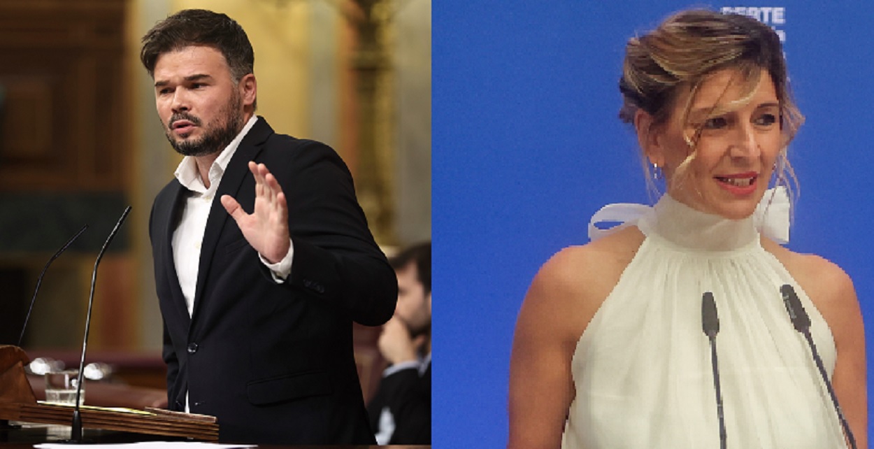 Gabriel Rufián y Yolanda Díaz. Europa Press