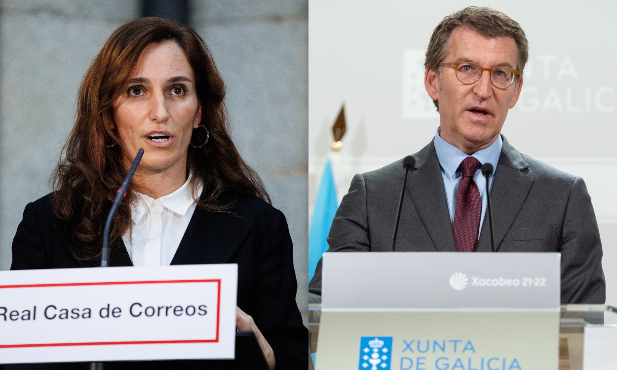 Mónica García y Alberto Núñez Feijóo. Fuente: elaboración propia / Europa Press.