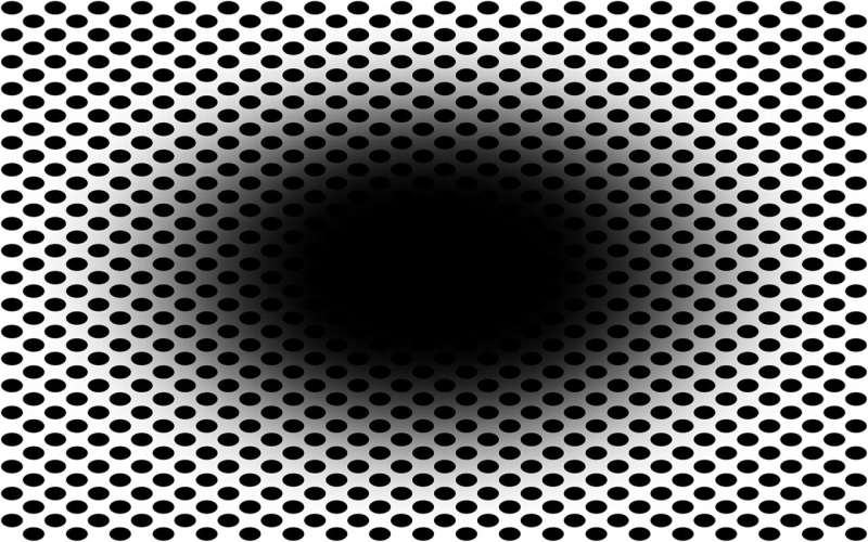 Si ves cómo se expande en agujero negro es solo una ilusión óptica. Imagen de Laeng, Nabil y Kitaoka