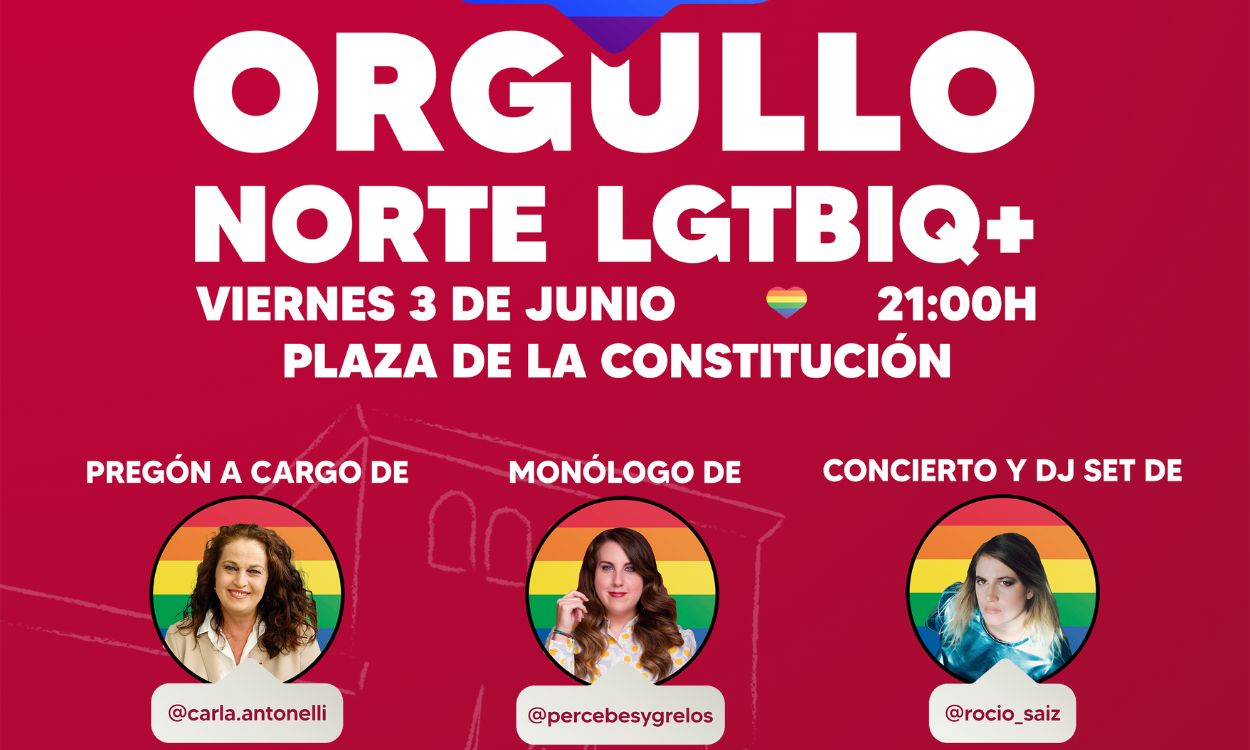 Cartel de V Orgullo Norte LGBTIQ+ de San Sebastián de los Reyes. 
