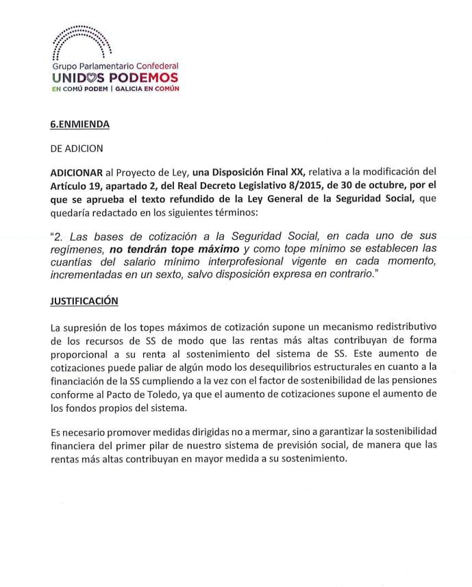Enmienda de Podemos Enmienda de Podemos