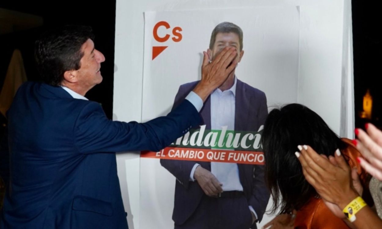 Juan Marín (Ciudadanos) en su primer acto de campaña de las elecciones andaluzas. EP