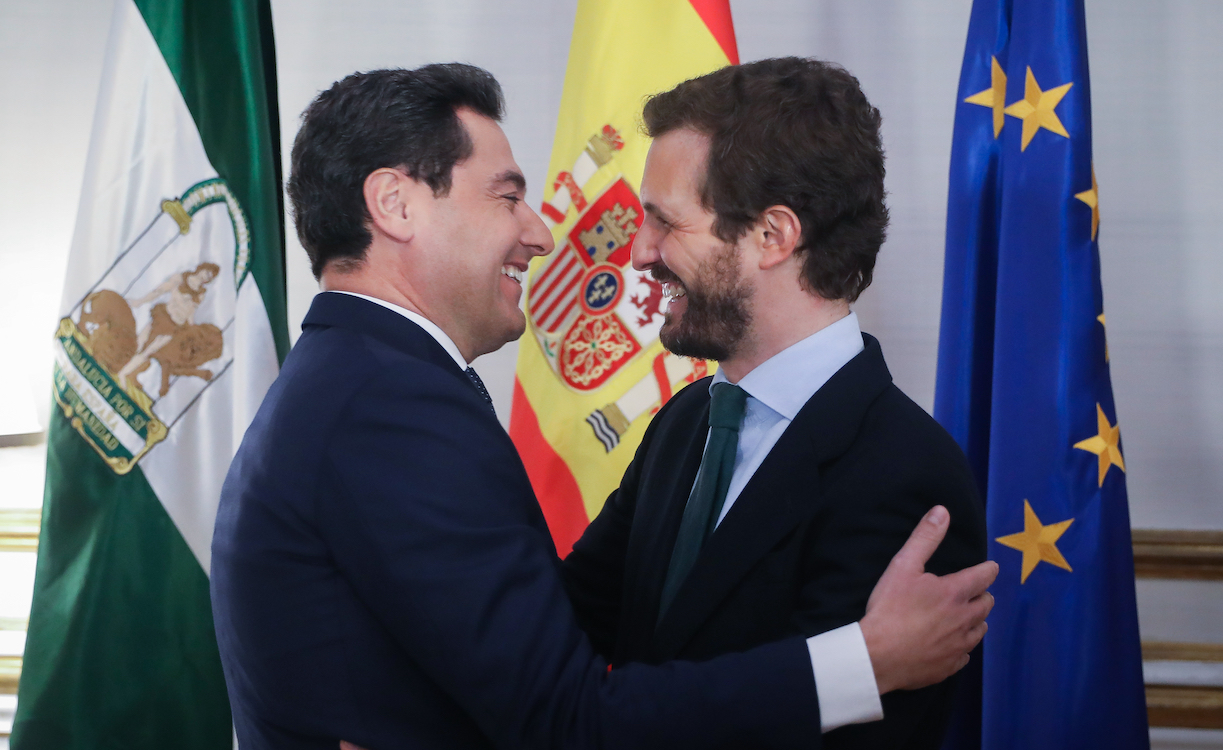 Juan Manuel Moreno Bonilla y Pablo Casado en una foto de archivo. Europa Press