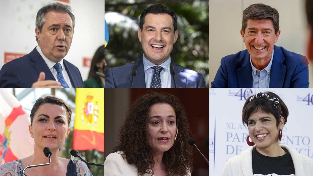 Los seis candidatos a la presidencia de la Junta de Andalucía. Europa Press