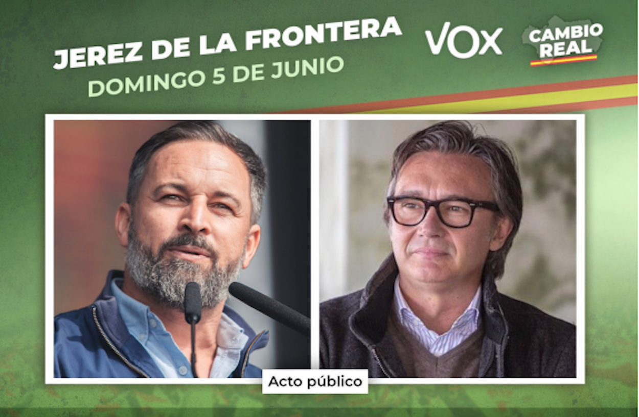 Cartel electoral de Vox con la bandera de España.