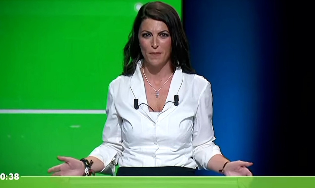 Macarena Olona en el debate. Fuente: RTVE.