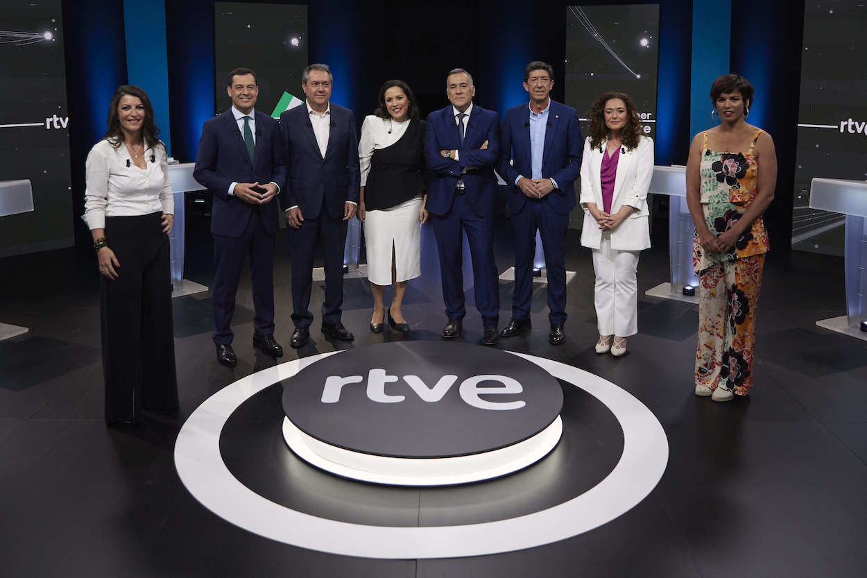 Candidatos en el debate de Andalucía. EP