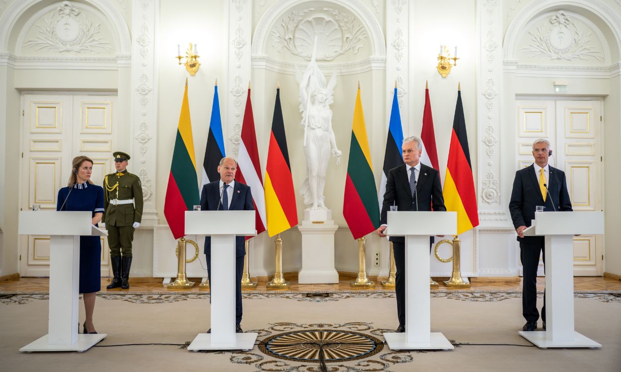Presidentes de Estonia, Lituania, Letonia y Alemania en una visita oficial en Vilna (Lituania). EP
