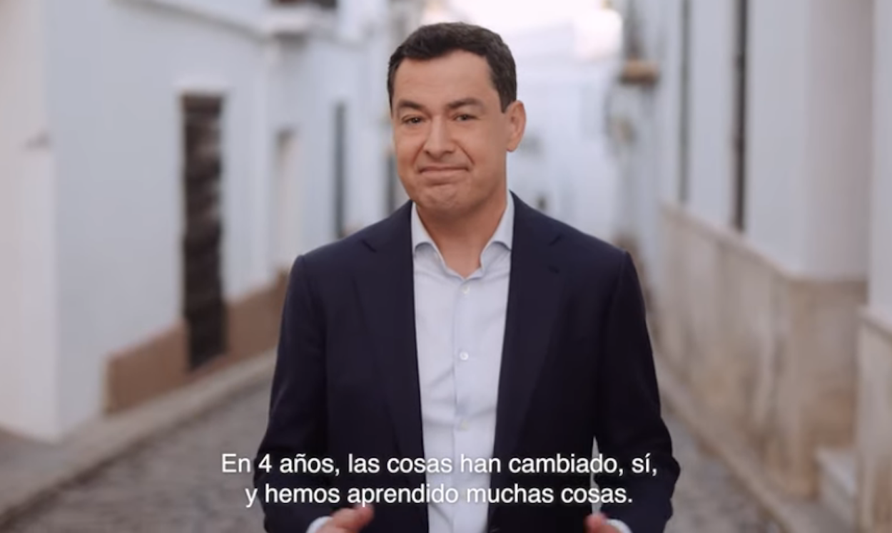 Caputra de pantalla del vídeo de campaña de Juan Manuel Moreno
