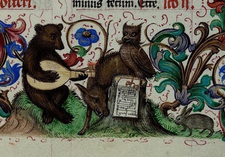 Es probable que los osos que cazó Alfonso XI estuviesen más agusto que el representado en esta miniatura