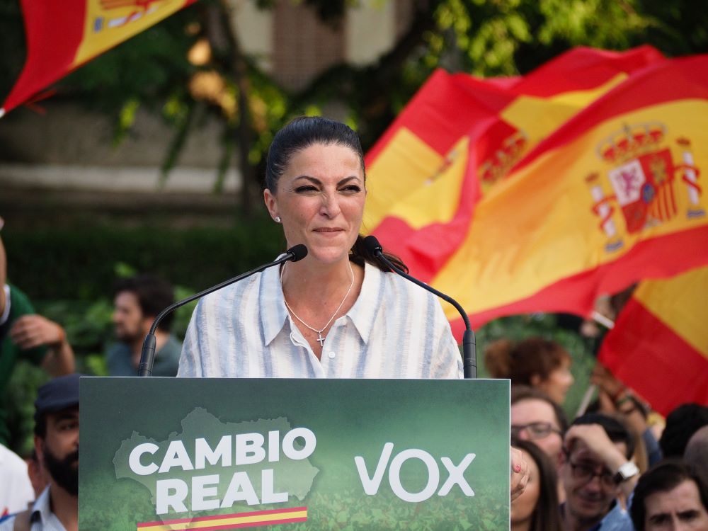 La candidata a la presidencia de la Junta de Andalucía por Vox, Macarena Olona. Europa Press
