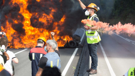 Imagen de una de las protestas protagonizadas por trabajadores del sector industrial de Galicia (Foto: Europa Press).
