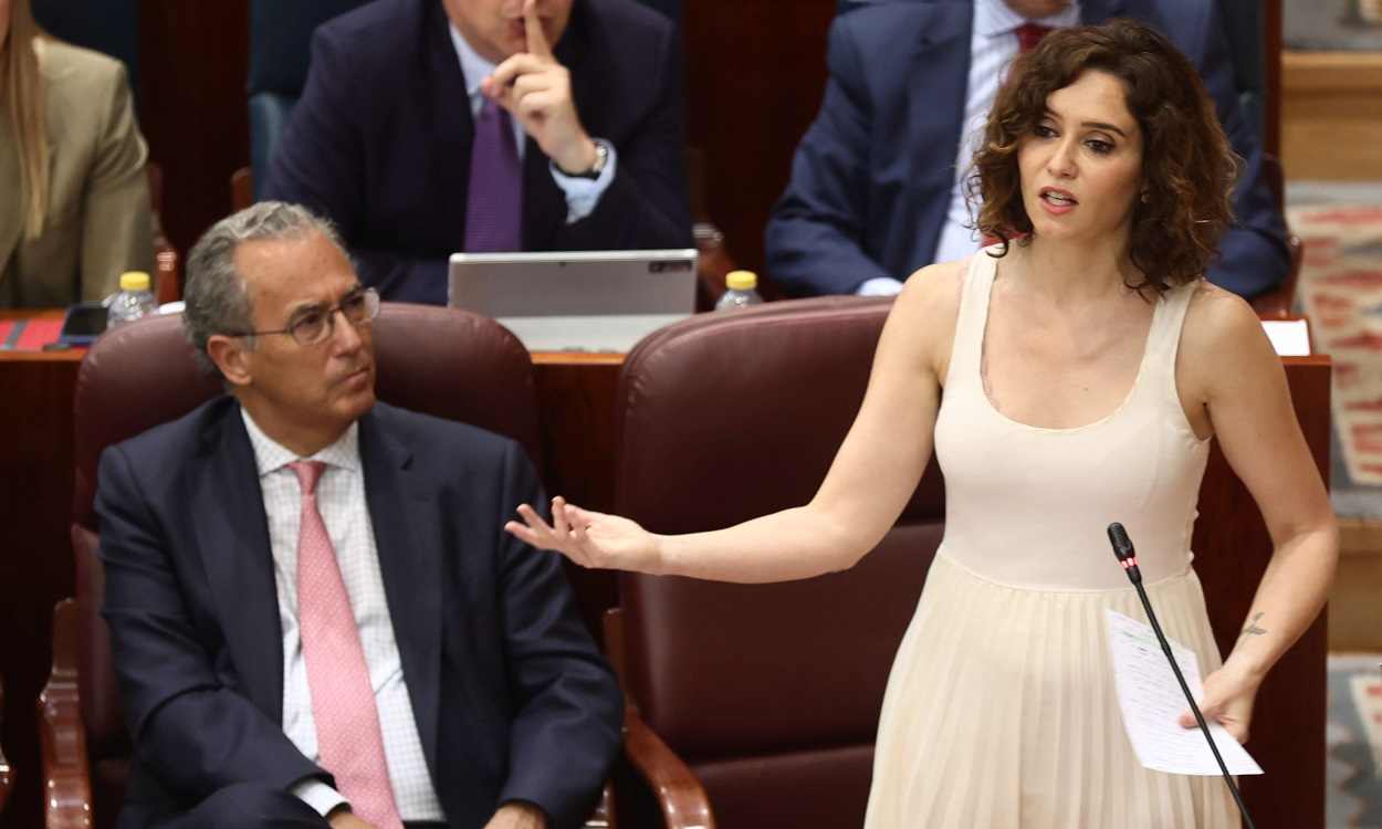 La presidenta de la Comunidad de Madrid, Isabel Díaz Ayuso, en la Asamblea.