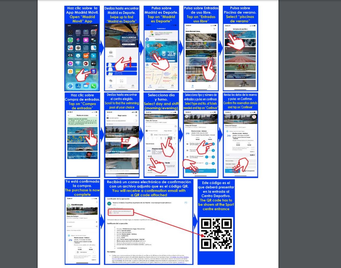 Instrucciones para conseguir entradas a piscina en Madrid