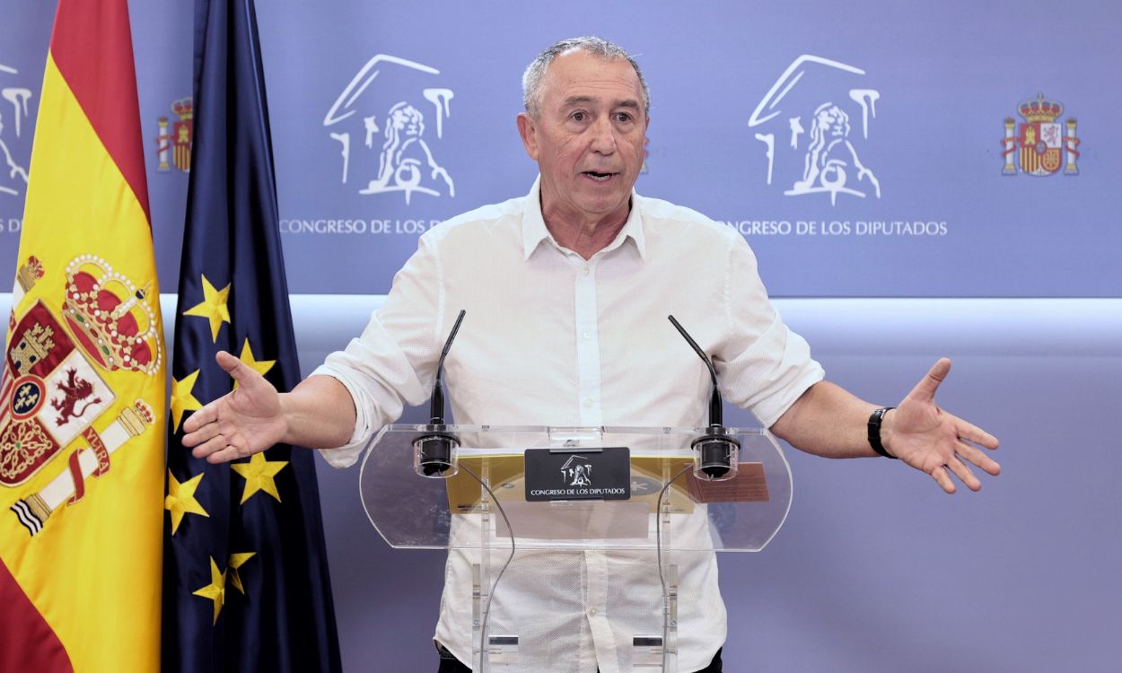 El portavoz de Compromís en el Congreso, Joan Baldoví, en una rueda de prensa posterior a la Junta de Portavoces, en el Congreso de los Diputados, a 7 de junio de 2022, en Madrid (España).