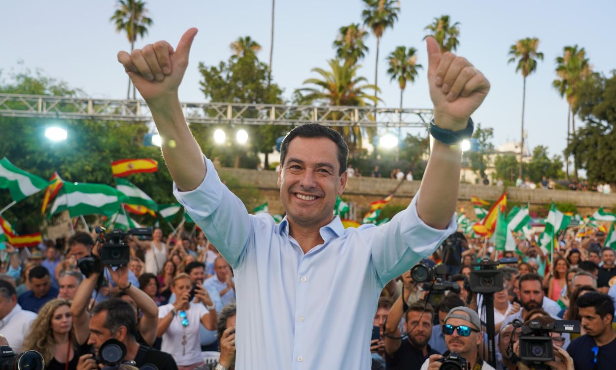 Juan Manuel Moreno en el cierre de la campaña electoral del 19-J.
