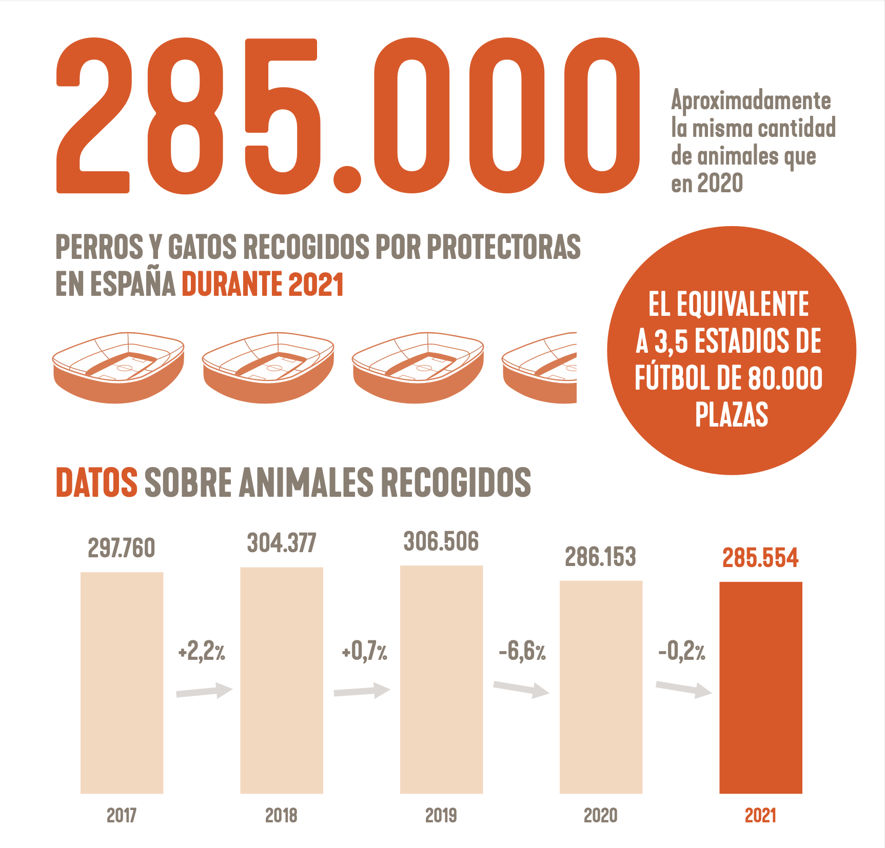 285.000 perros y gatos fueron recogidos por las protectoras en España durante 2021 ©Fundación Affinity 285.000 perros y gatos fueron recogidos por las protectoras en España durante 2021 ©Fundación Affinity