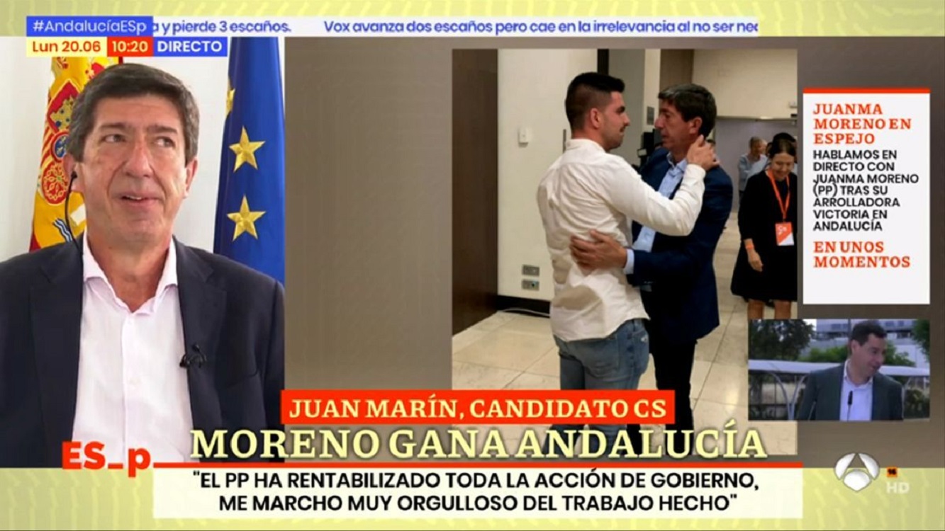 Juan Marín en 'Espejo Público'. Fuente: Antena 3.