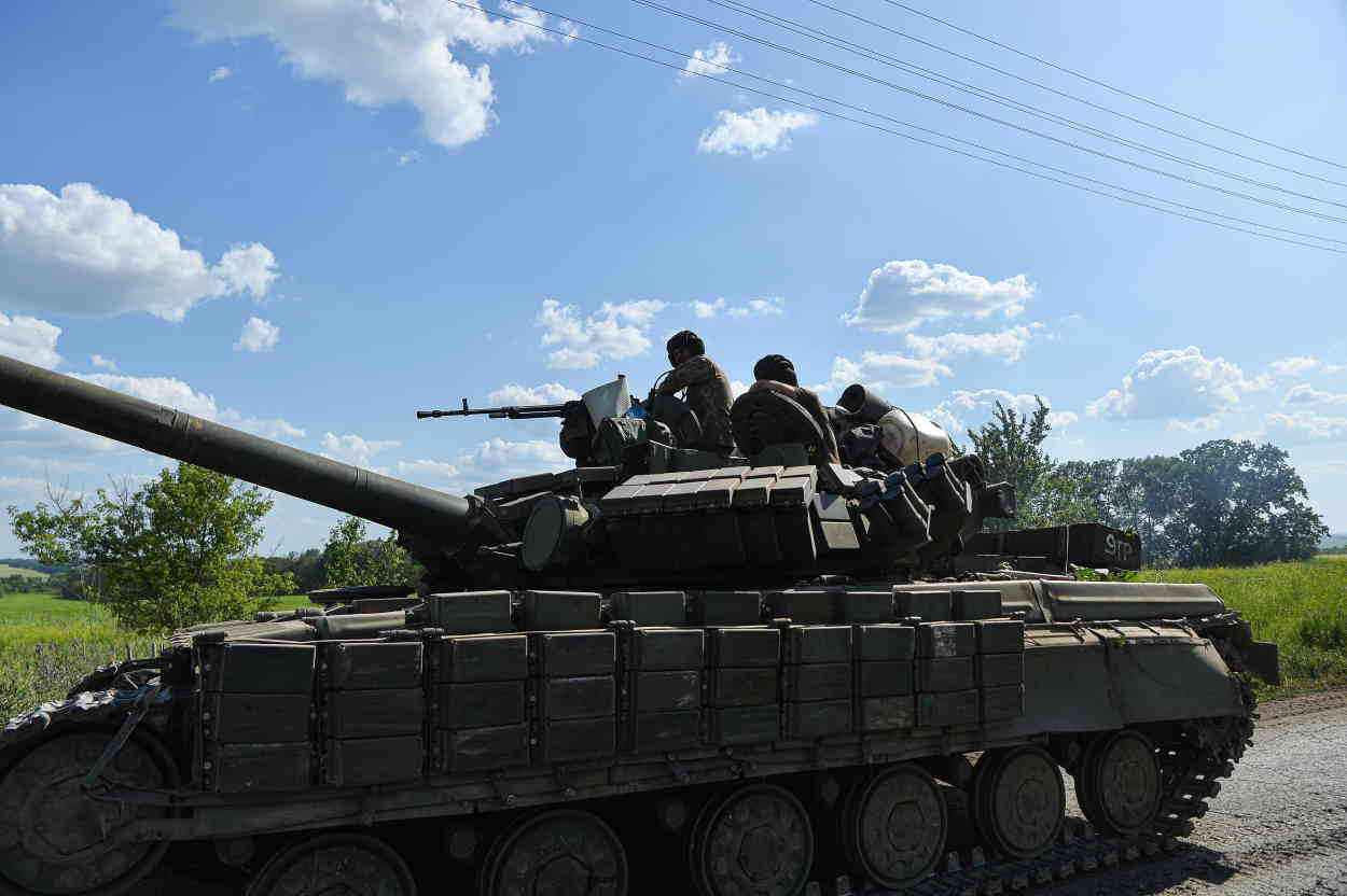 Un tanque en las afueras de la ciudad de Lysychansk. Europa Press.