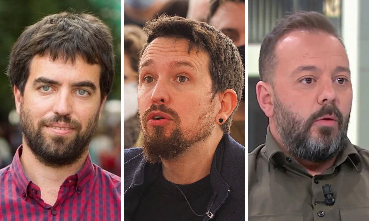 Hugo Martínez Abarcal, Pablo Iglesias y Antonio Maestre. Fuente: elaboración propia.