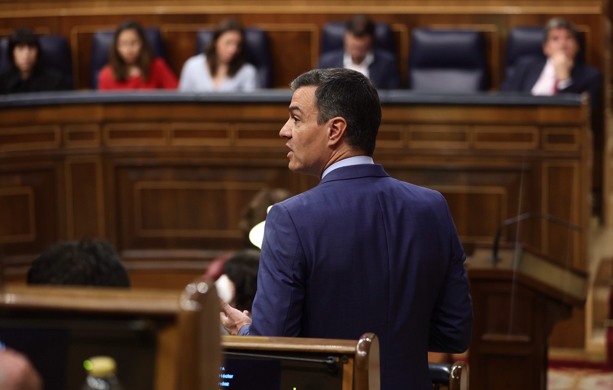 El presidente del Gobierno, Pedro Sánchez, durante un pleno, en una imagen de archivo. EP.