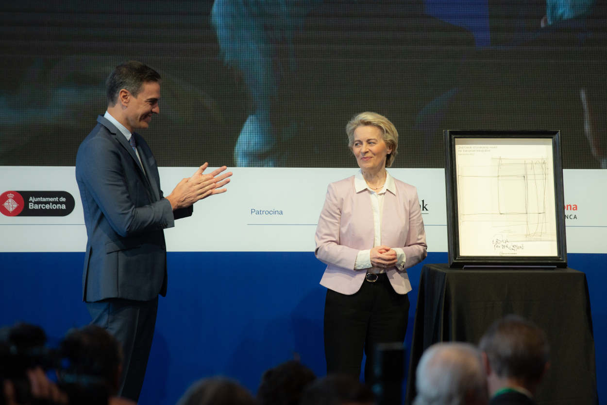 El presidente del Gobierno, Pedro Sánchez, y la presidenta de la Comisión Europea, Ursula Von der Leyen. Europa Press
