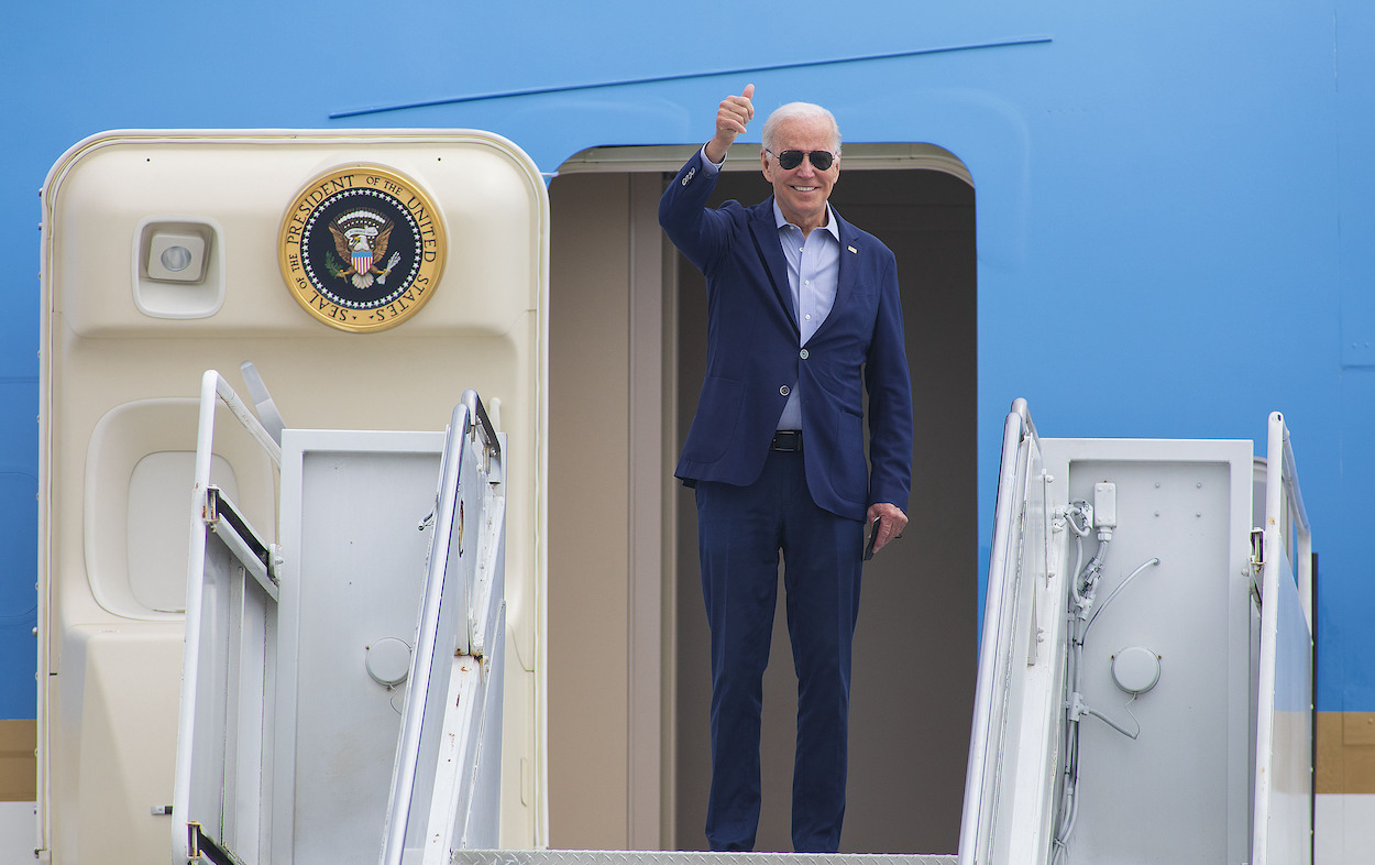 El presidente de Estados Unidos, Joe Biden, en el Air Force One. EP