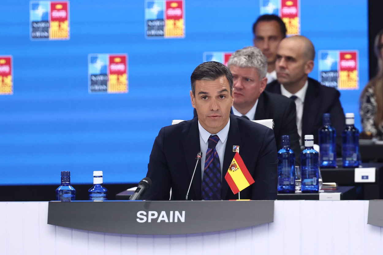 El presidente del Gobierno, Pedro Sánchez, en la Cumbre de la OTAN. EP