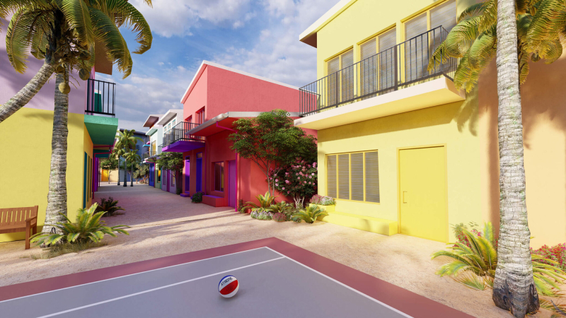 Una de las calles de la ciudad.Maldives Floating City. Una de las calles de la ciudad.Maldives Floating City.