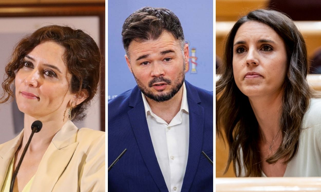 Rufián valora los viajes de Montero y Ayuso a EEUU. EP