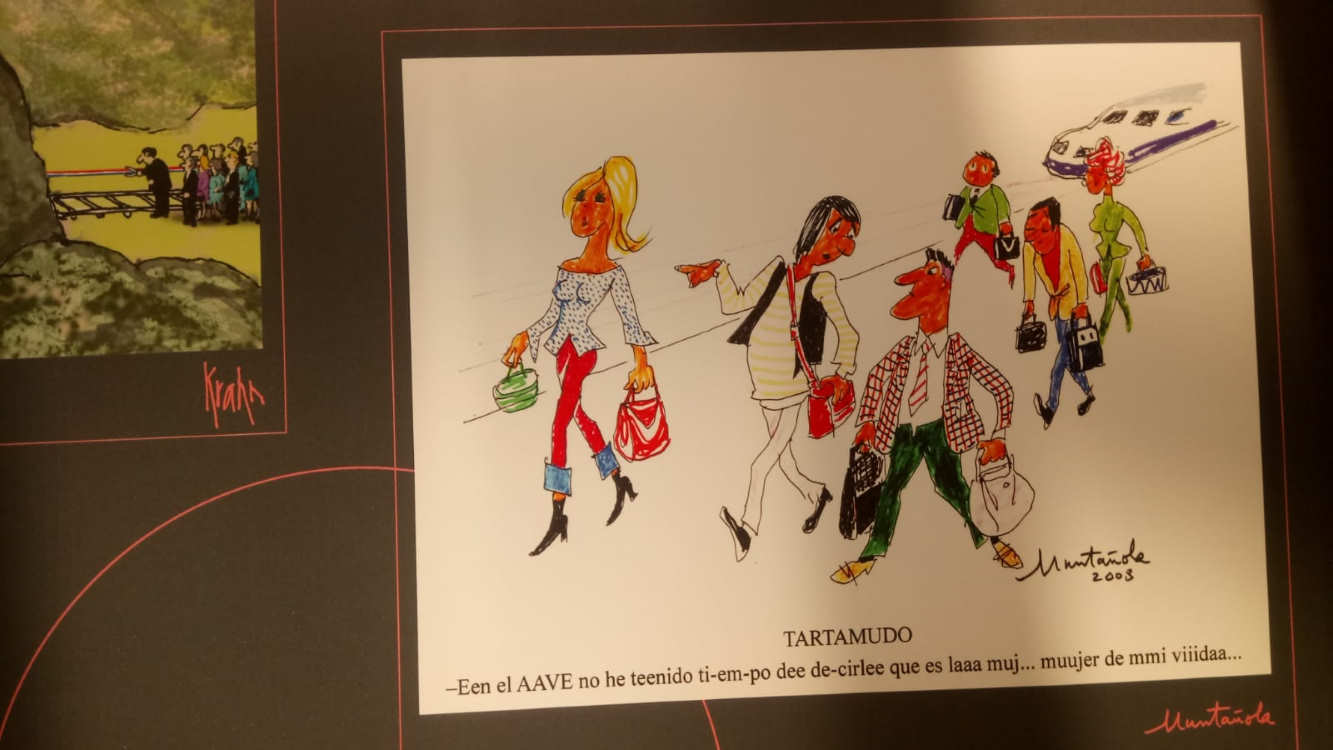 Una de las caricaturas de la primera edición del libro 'En el AVE con humor'