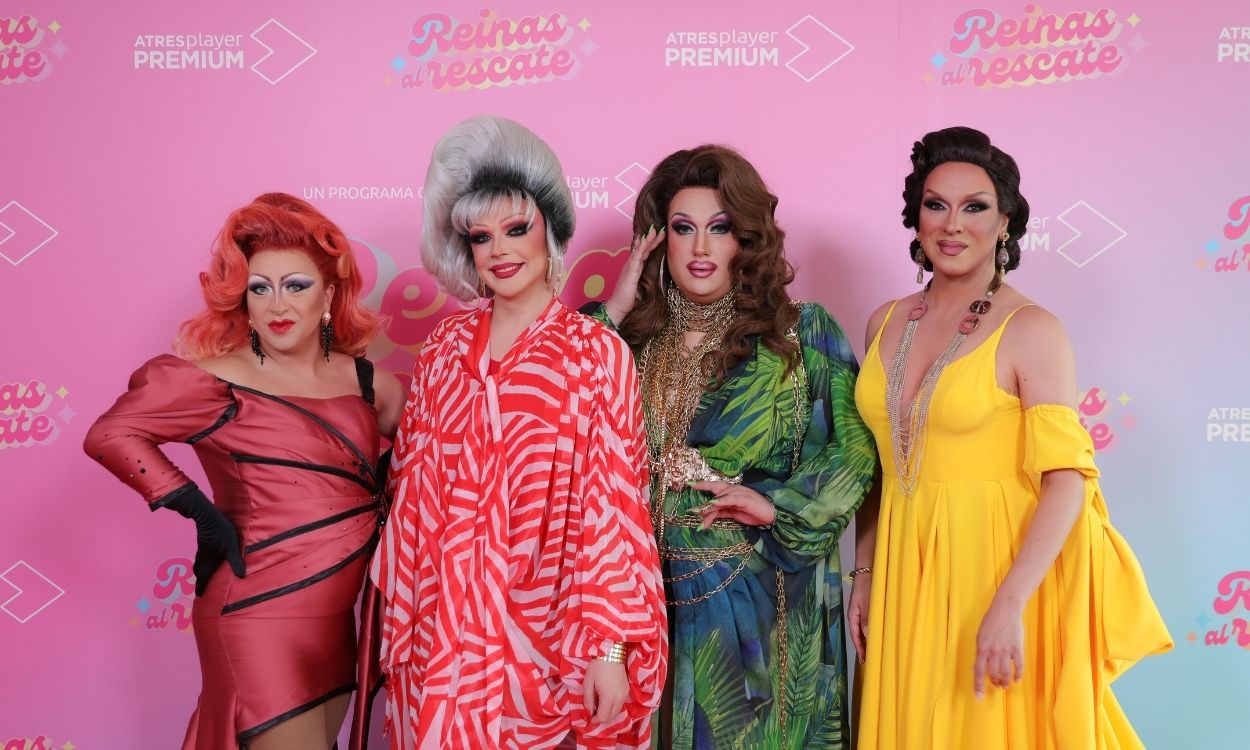 Pupi Poisson, Supremme de Luxe, Estrella Xtravaganza y Sharonne, artistas drag y presentadoras de 'Reinas al rescate'