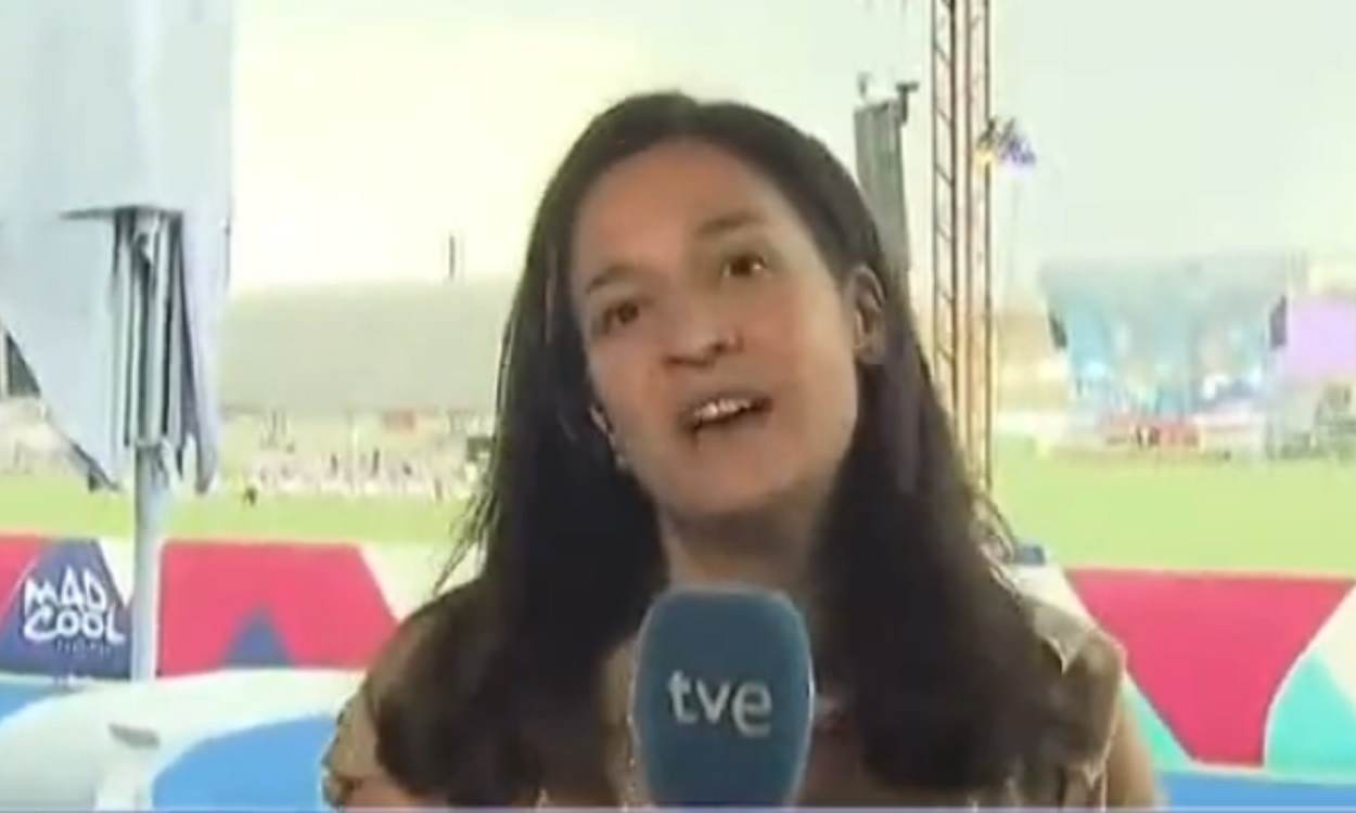 El peligroso momento de una reportera en Mad Cool. TVE