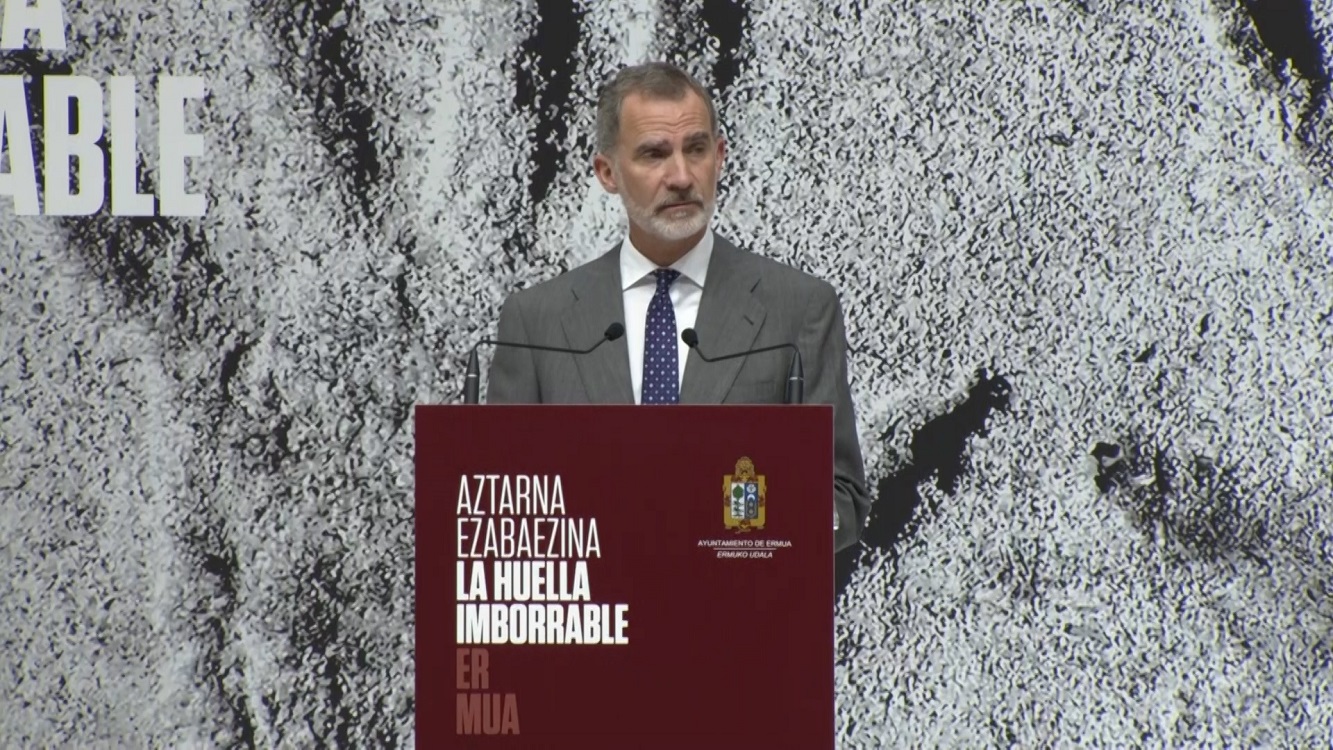 Felipe VI durante el homenaje a Miguel Ángel Blanco, en la localidad vizcaína de Ermua. EP.