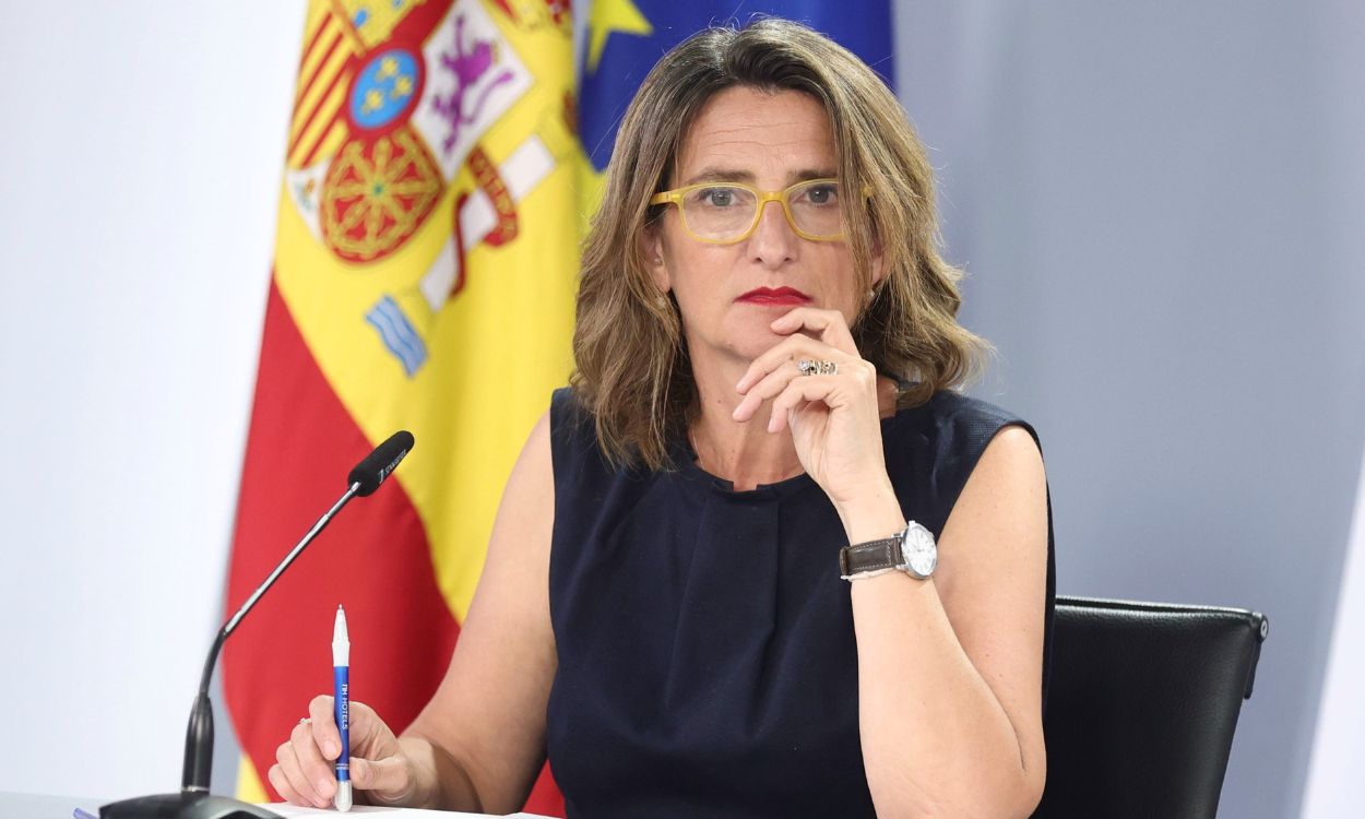 Ministra de Transición Ecológica y vicepresidente tercera del Gobierno, Teresa Ribera, en la rueda de prensa tras el Consejo de Ministros. EP.