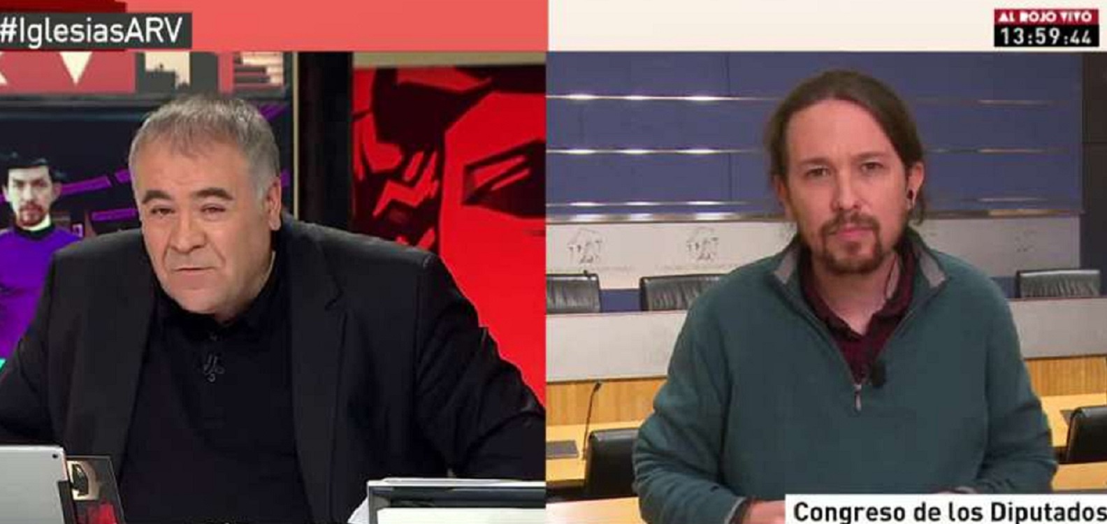 Antonio García Ferreras y Pablo Iglesias en 'Al Rojo Vivo'. Archivo.