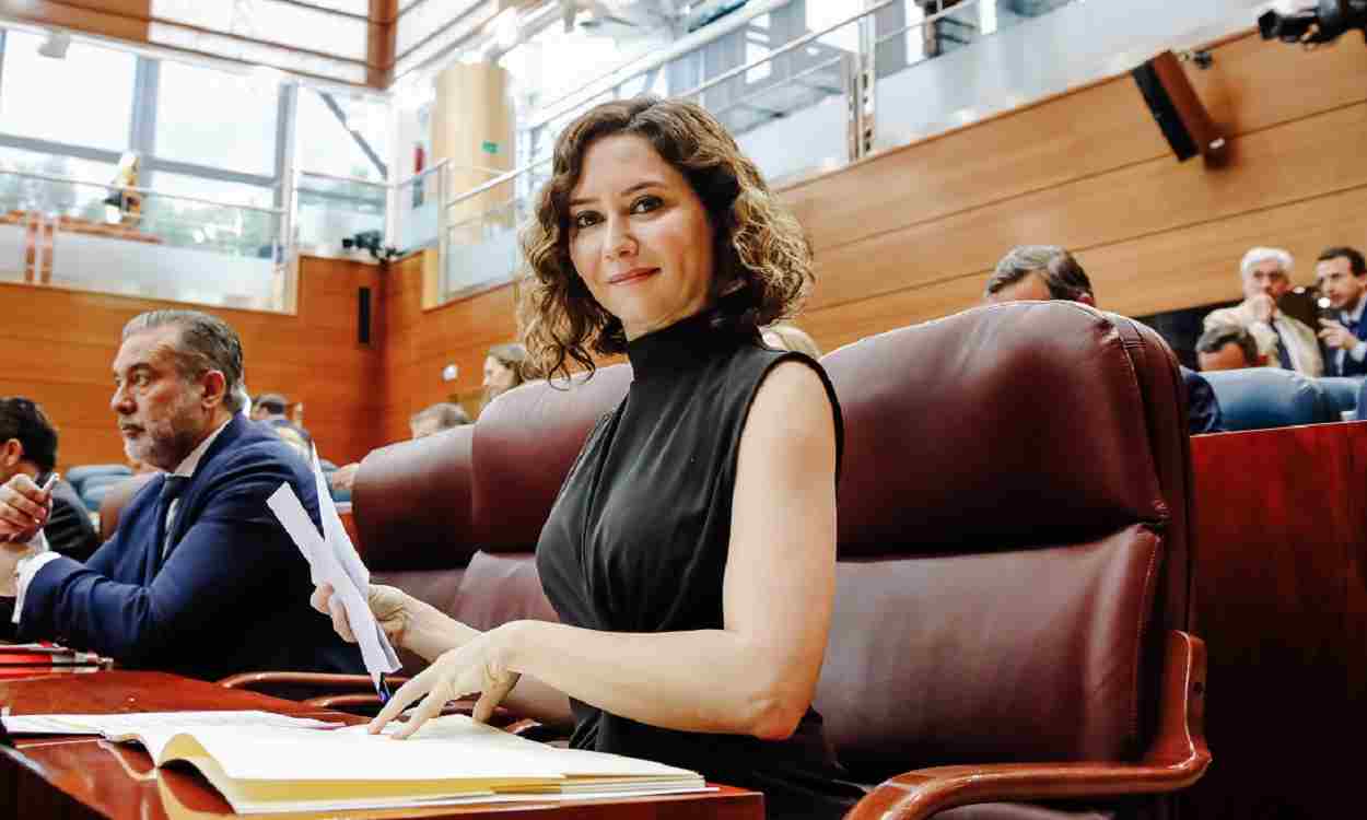 Isabel Díaz Ayuso, presidenta de la Comunidad de Madrid, en la Asamblea. EP