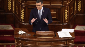 El presidente del Gobierno, Pedro Sánchez, interviene durante la primera jornada de la 26 edición del Debate sobre el Estado de la Nación, en el Congreso de los Diputados