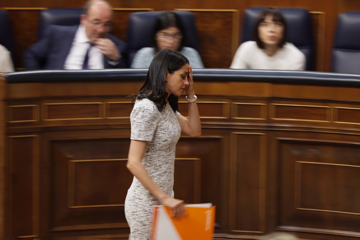 La líder de Ciudadanos, Inés Arrimadas, durante el Debate del Estado de la Nación. EP.