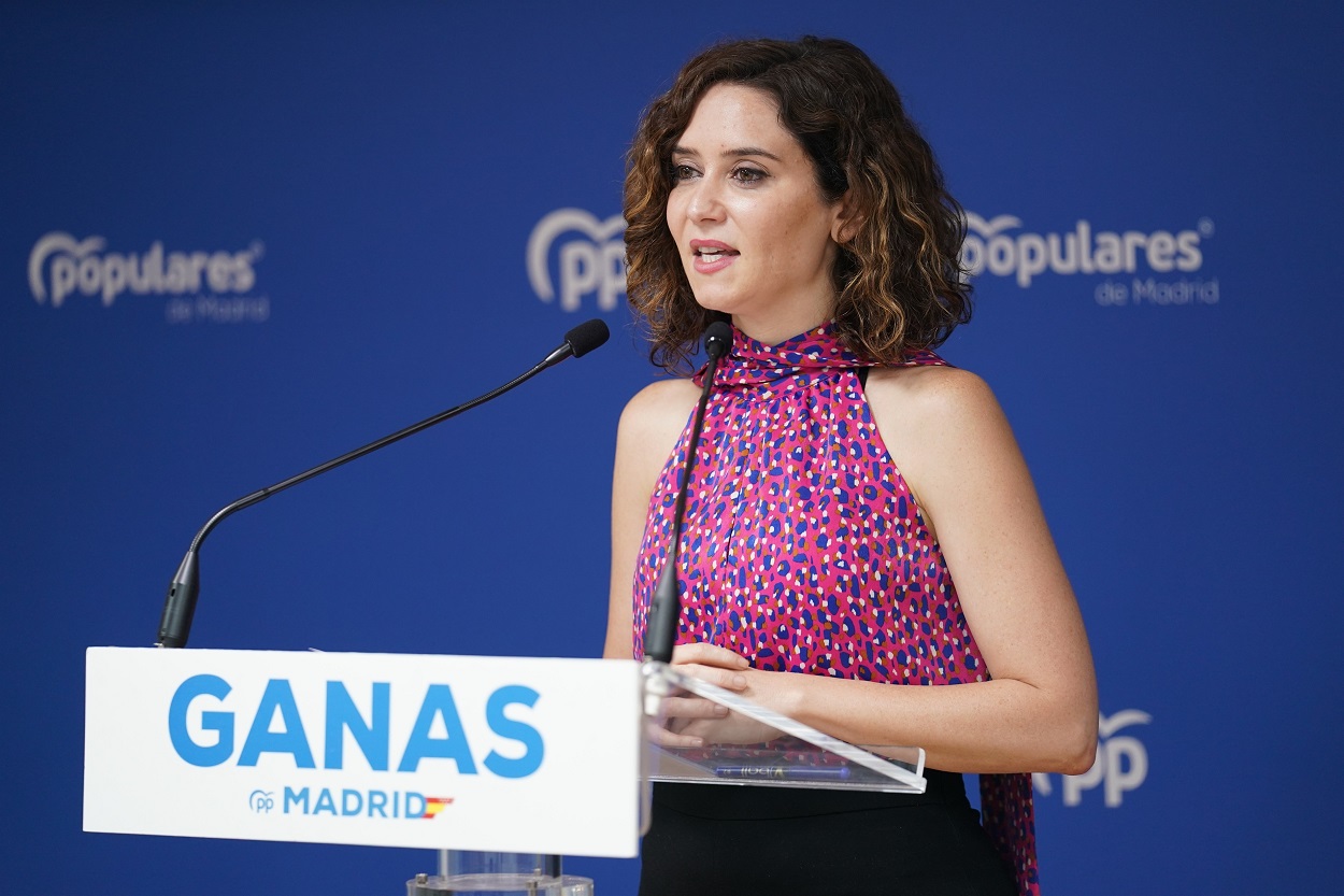 La presidenta de la Comunidad de Madrid, Isabel Díaz Ayuso, comparece ante los medios de comunicación. EP