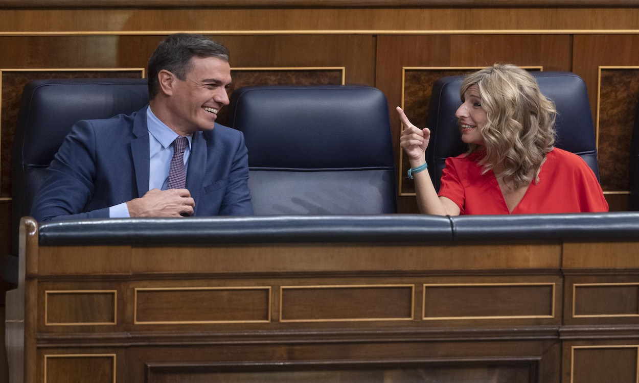 El presidente del Gobierno, Pedro Sánchez, y la vicepresidenta segunda, Yolanda Díaz. EP